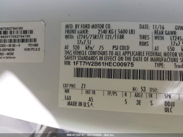 1FT7W2B61HEC00975 Ford F-250 Xl