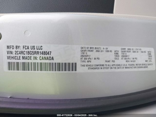 2024 CHRYSLER PACIFICA 2C4RC1BG5RR148047 Photo 8