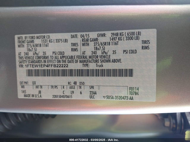 Ford F-150 Xlt 2015 1FTEW1EP4FFB22222 Image 9