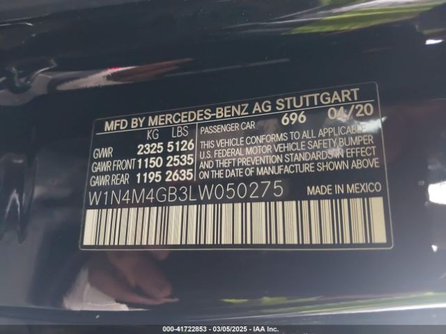 2020 MERCEDES-BENZ GLB 250 W1N4M4GB3LW050275 Photo 8