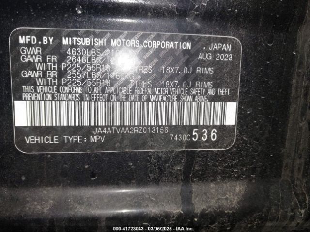 JA4ATVAA2RZ013156 Mitsubishi Eclipse Cross Le