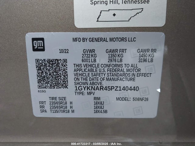 2023 CADILLAC XT5 1GYKNAR45PZ140440 Photo 8