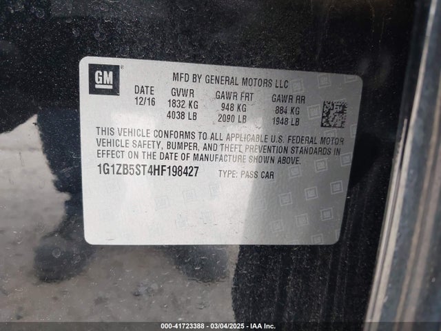 1G1ZB5ST4HF198427 Chevrolet MALIBU LS