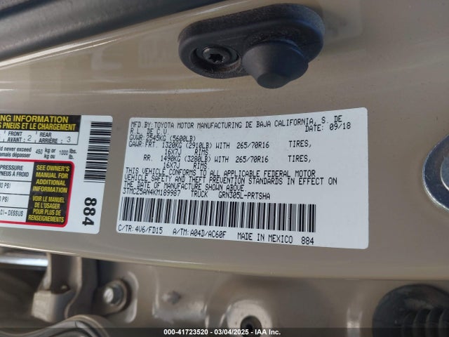 3TMCZ5AN4KM189987 Toyota Tacoma Trd Off Road