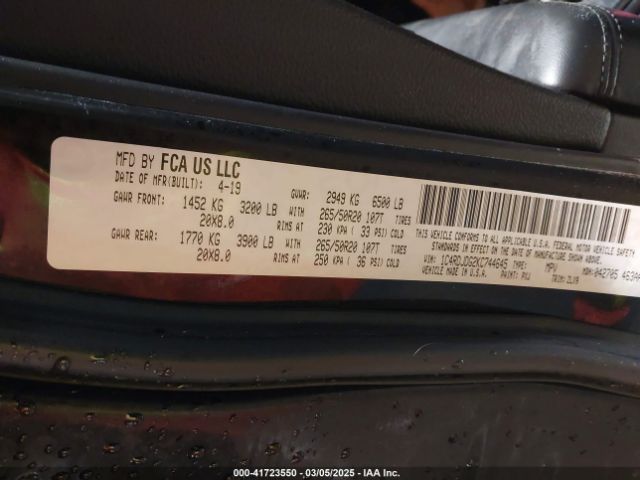 2019 DODGE DURANGO 1C4RDJDG2KC744645 Photo 8