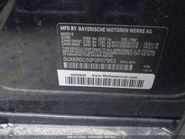 5UXKR0C50F0P07953 BMW X5 Xdrive35i