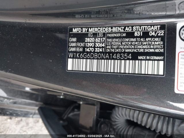 W1K6G6DB0NA148354 Mercedes-Benz S 500 4matic