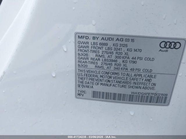 WA1DGAFE7FD021509 Audi Q7 3.0t S Line Prestige