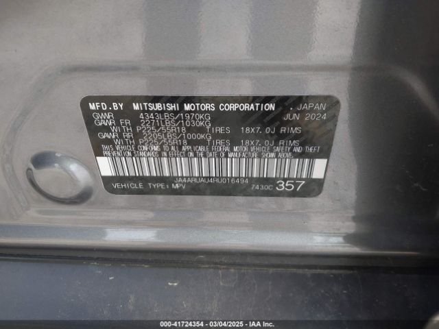 2024 MITSUBISHI OUTLANDER SPORT JA4ARUAU4RU016494 Photo 8