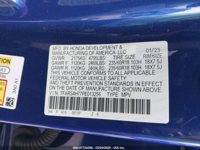 7FARS4H77PE013256 Honda Cr-v Ex-l Awd