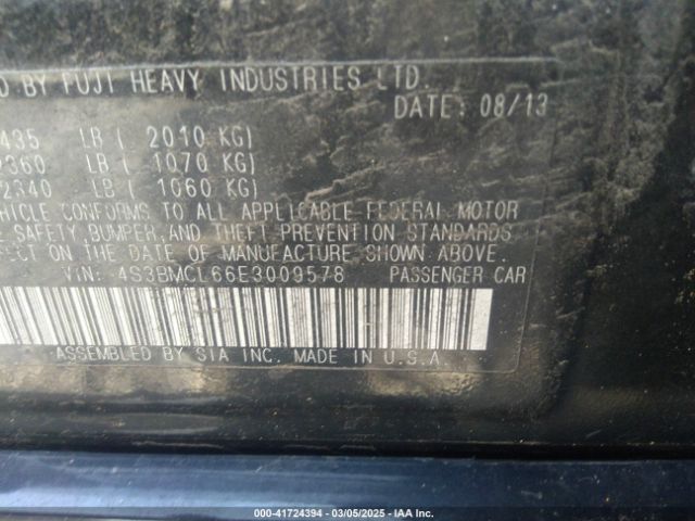 4S3BMCL66E3009578 Subaru Legacy 2.5i Limited