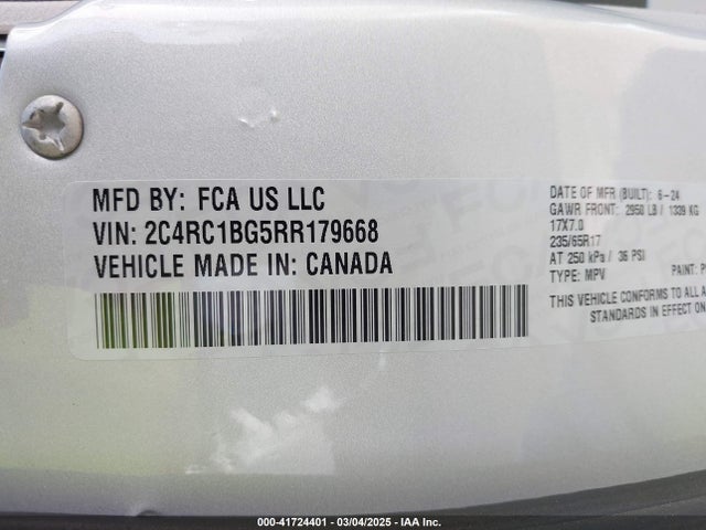Chrysler Pacifica Touring L 2024 2C4RC1BG5RR179668 Image 9