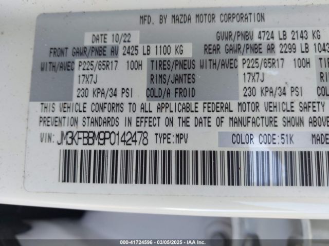 JM3KFBBM9P0142478 Mazda Cx-5 2.5 S Select