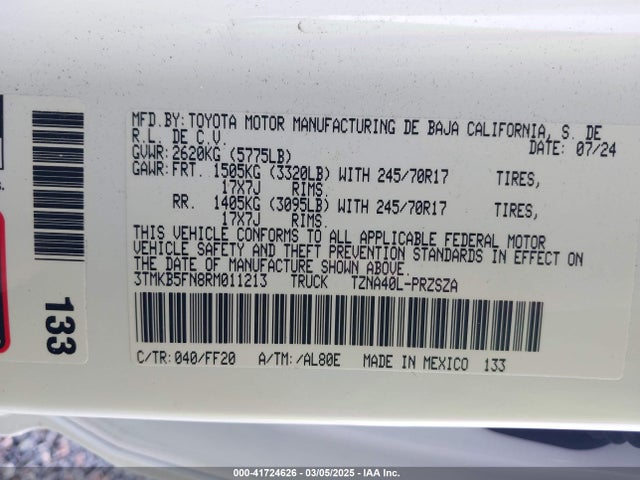 3TMKB5FN8RM011213 Toyota Tacoma Sr5 2wd