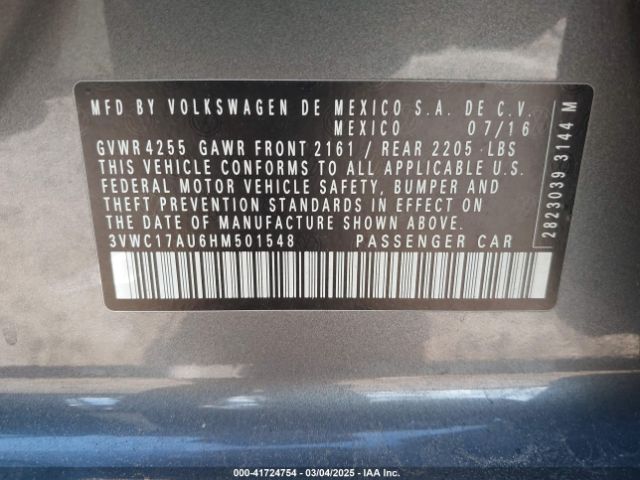 3VWC17AU6HM501548 Volkswagen Golf Sportwagen Tsi S/tsi Se/tsi Sel