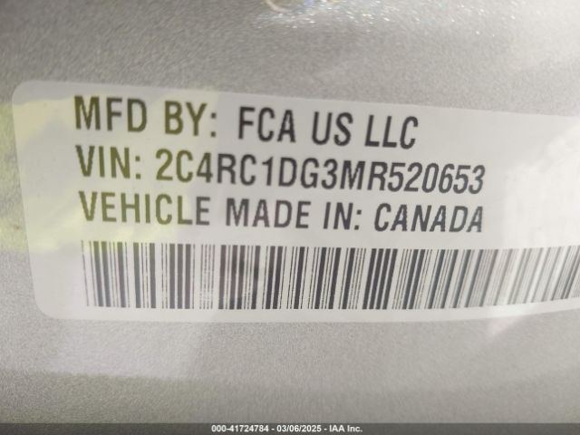 2C4RC1DG3MR520653 Chrysler Voyager Lxi