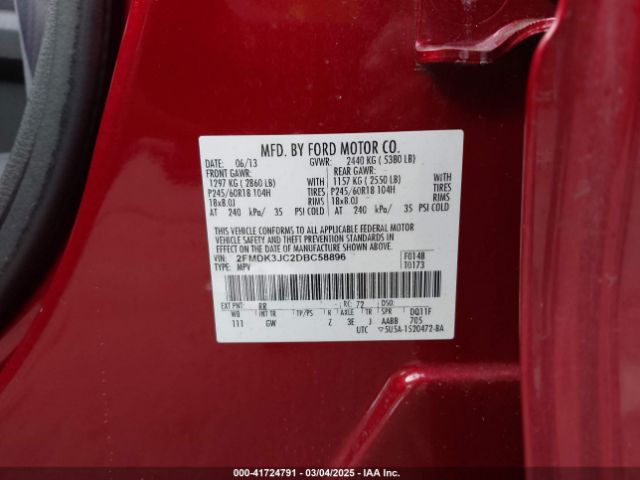 2013 FORD EDGE 2FMDK3JC2DBC58896 Photo 8