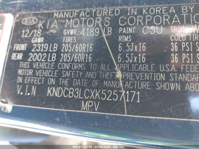 KNDCB3LCXK5257171 KIA NIRO LX