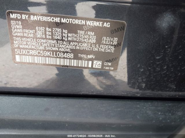 5UXCR6C59KLL08488 BMW X5 Xdrive40i