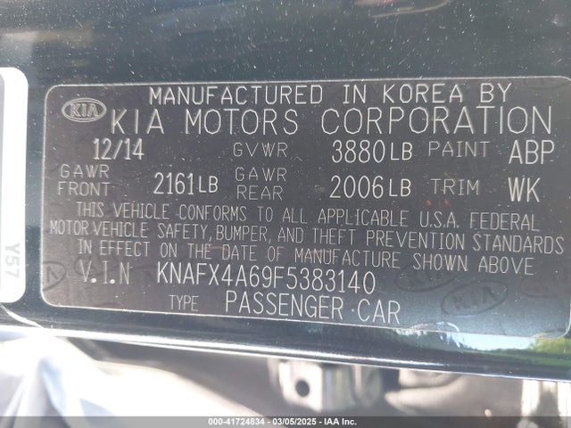 KIA FORTE LX 2015 KNAFX4A69F5383140 Image 9
