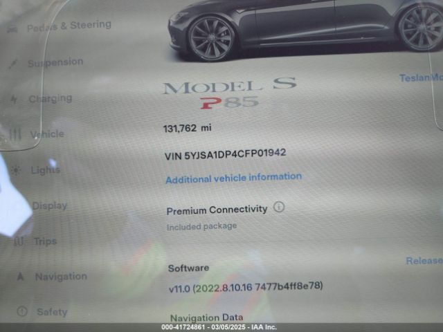 2012 TESLA MODEL S 5YJSA1DP4CFP01942 Photo 6