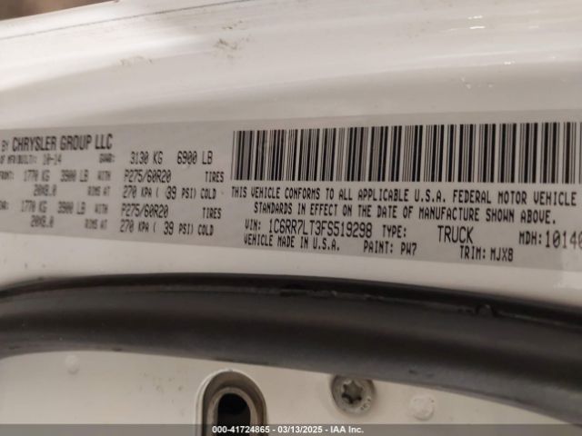 1C6RR7LT3FS519298 RAM 1500 Big Horn