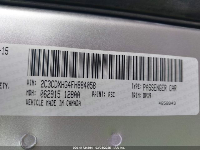 2C3CDXHG4FH884058 Dodge Charger Sxt