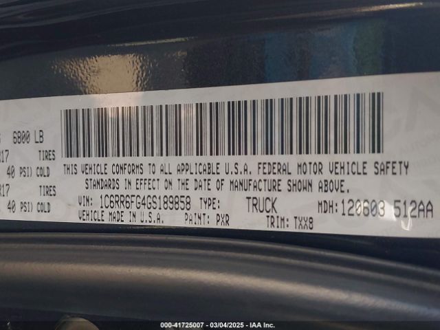 1C6RR6FG4GS189858 RAM 1500 Tradesman