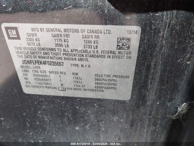 2GNFLFEK4F6235667 Chevrolet EQUINOX 1LT
