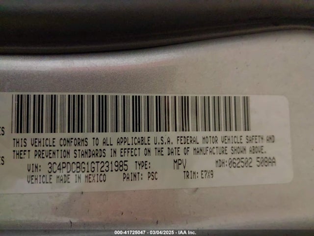 3C4PDCBG1GT231985 Dodge Journey Sxt