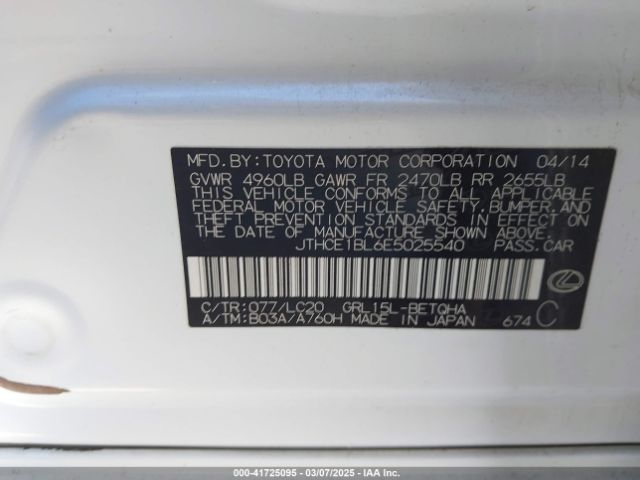 JTHCE1BL6E5025540 Lexus GS 350