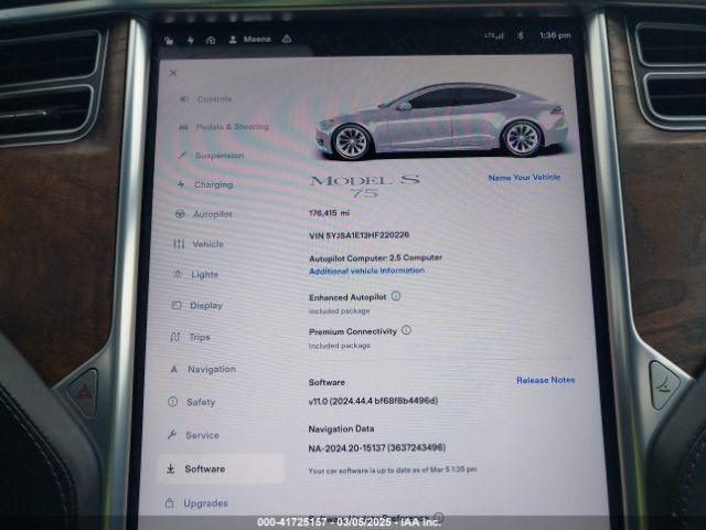 5YJSA1E13HF220226 Tesla Model S 60/75
