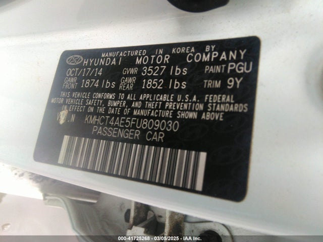 KMHCT4AE5FU809030 Hyundai ACCENT GLS
