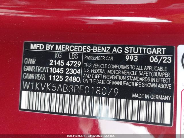 2023 MERCEDES-BENZ AMG SL 43 W1KVK5AB3PF018079 Photo 8