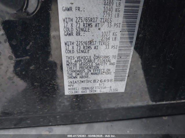 Nissan ROGUE SV 2015 5N1AT2MT3FC826498 Image 9