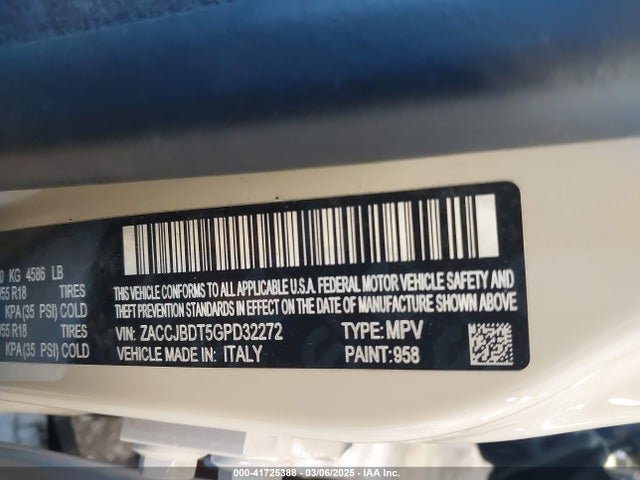 Jeep Renegade Limited 2016 ZACCJBDT5GPD32272 Image 9