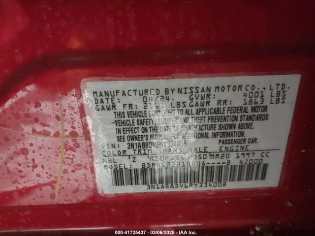 3N1AB8DV6RY334008 Nissan Sentra Sr Xtronic Cvt