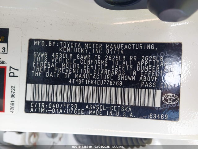 Toyota CAMRY SE 2014 4T1BF1FK4EU778769 Image 9