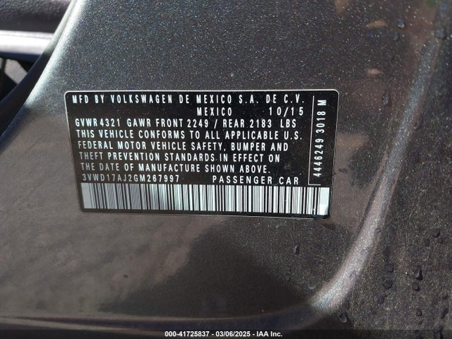 3VWD17AJ2GM267997 Volkswagen 1.8t