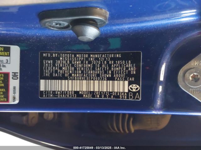 5YFBURHEXEP060236 Toyota Corolla S Plus