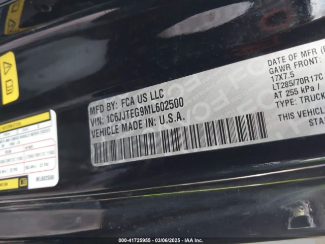 2021 JEEP GLADIATOR 1C6JJTEG9ML602500 Photo 8