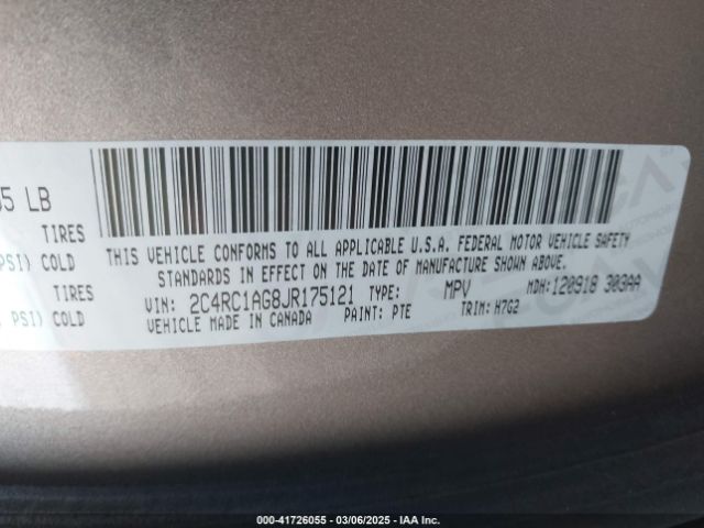 2018 CHRYSLER PACIFICA 2C4RC1AG8JR175121 Photo 8
