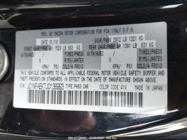 2018 FIAT 124 SPIDER JC1NFAEK7J0138993 Photo 8