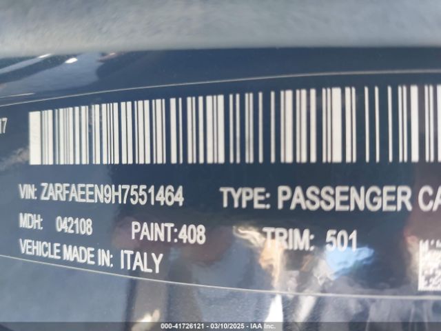 ZARFAEEN9H7551464 Alfa Romeo Giulia Ti Awd