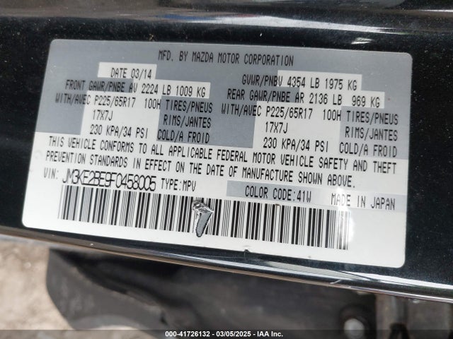 Mazda CX-5 SPORT 2015 JM3KE2BE9F0458005 Image 9