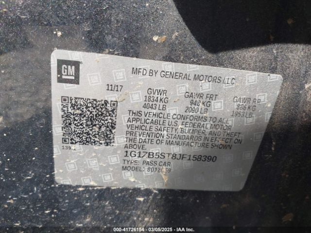 1G1ZB5ST8JF158390 Chevrolet Malibu 1ls