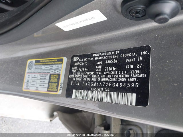 5XXGM4A72FG464596 KIA Optima Lx