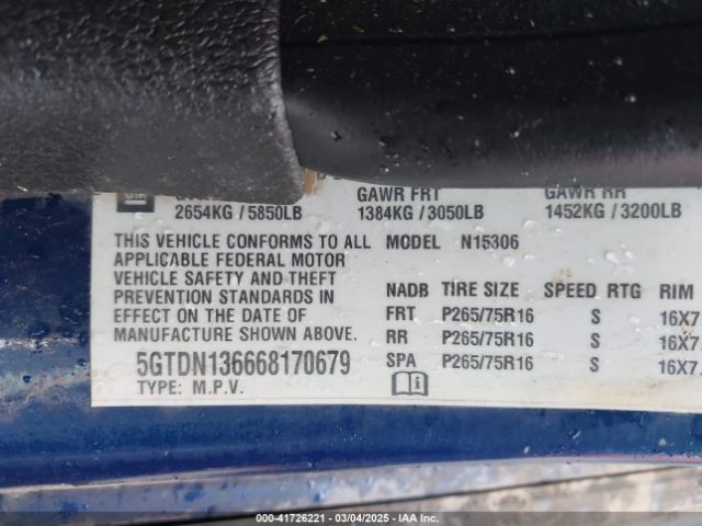 2006 HUMMER H3 SUV 5GTDN136668170679 Photo 8