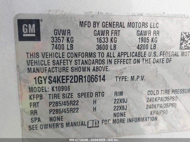 2013 CADILLAC ESCALADE ESV 1GYS4KEF2DR106614 Photo 8