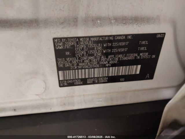 2T3K1RFVXNC201406 Toyota RAV4 LE